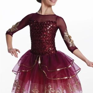 *NEW* Weissman Dance Costume XLC #17522 “Dance of the Knights” Burgundy & Gold